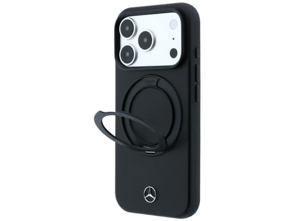 Mercedes Leather Case with Ring Stand MagSafe for iPhone 18 Pro / 17 Pro - Black
