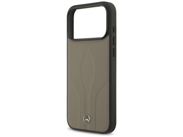 Mercedes Leather The Move MagSafe Case for iPhone 17 Pro Max - Beige