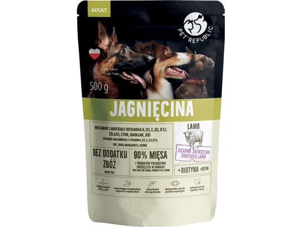 PET REPUBLIC Adult Lamb - vått hundfoder - 500g