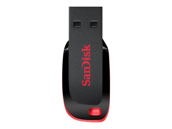 SanDisk Cruzer Blade - USB flash-enhet - 64 GB - USB 2.0 - svart, röd