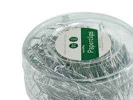 Pappersklämmor - 32 mm - silver - förpackning med 100 st