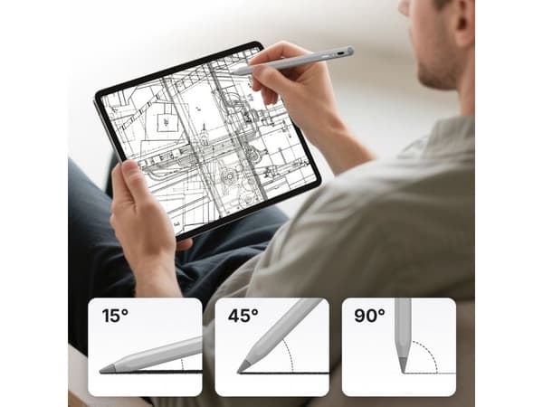 Metapen A8 -aktiivikynä iPadille, USB-C - harmaa