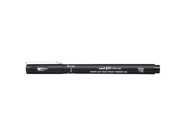 Uni-Ball Pin Brush, Sort, Sort, Plast, Rund, Black, Plast