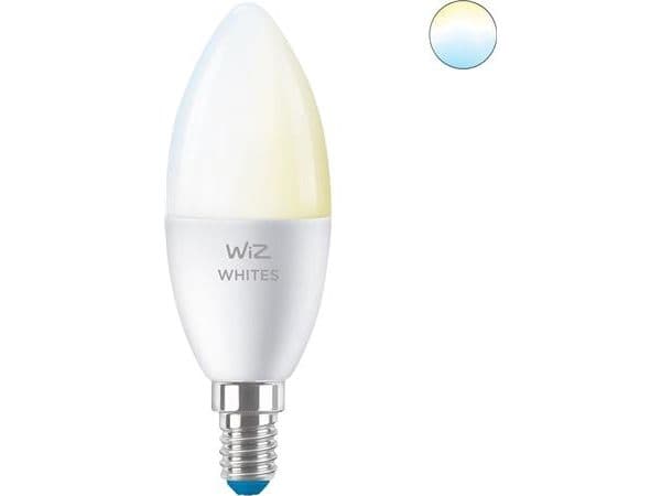 WiZ Candle 40 W C37 E14, Smart bulb, Wi-Fi/Bluetooth, White, LED, E14, White