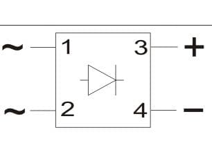 Tasasuuntaussilta 110-264V AC LEDillä MPG-03-230V