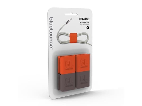 Bluelounge CableClip MEDIUM - Kabelklämmor - orange, mörkgrå (paket om 4)