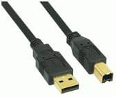 InLine 34503S, 0,3 m, USB A, USB B, Hankjønn/hankjønn, Sort
