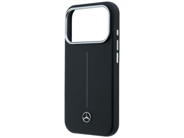 Mercedes Leather Semi Wrap MagSafe-deksel til iPhone 17 Pro Max - svart