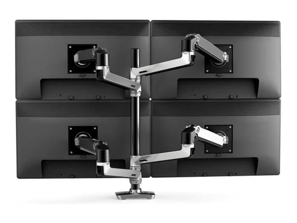 LX DESK MOUNT FOR 4 MONITORS | FOR 4 MONITORS - MATTE BLACK