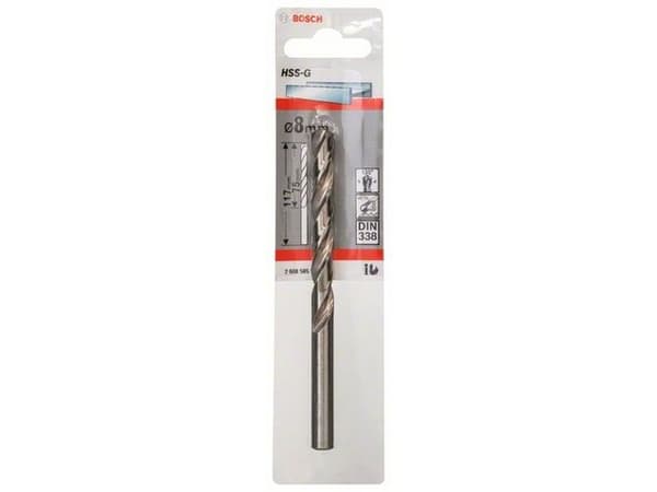 Bosch HSS-G - Bor - bor - 8 mm - cylindrical - lengde: 117 mm