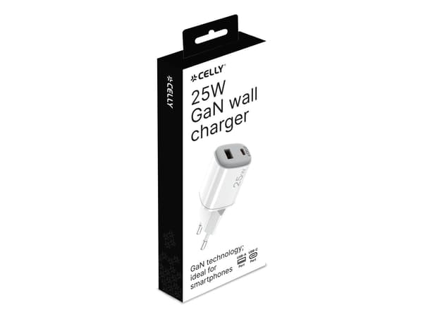 USB-laddare GaN 1 x USB-A + 1 x USB-C PD 25W