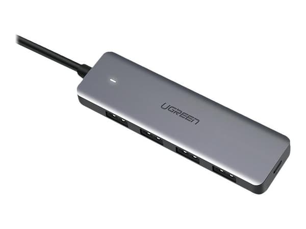 Adapter 4-i-1 UGREEN Hub USB til 4x USB 3.0 + mikro USB (grå)