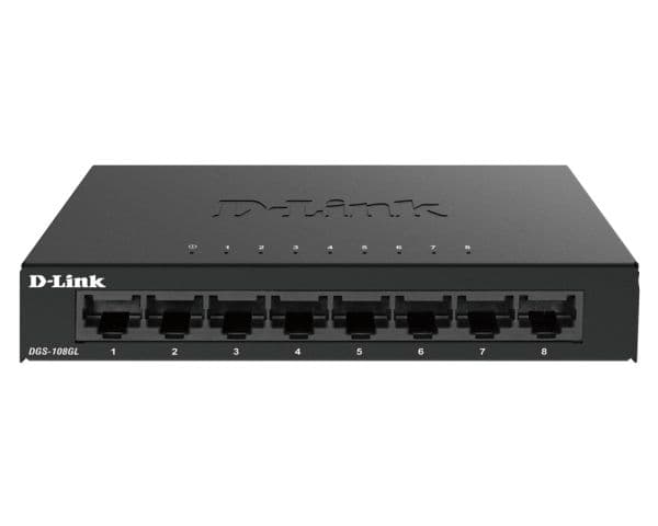 D-Link DGS 108GL - Switch - ohanterad - 8 x 10/100/1000 - skrivbordsmodell