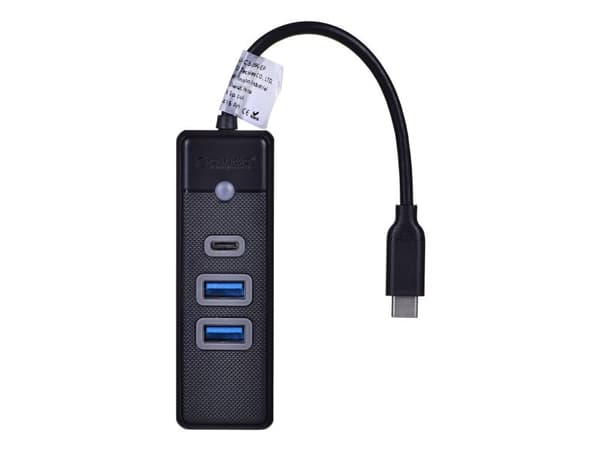 Adapterikeskus USB-C - 2x USB 3.0 + USB-C Orico, 5 Gbps, 0.15m (musta)