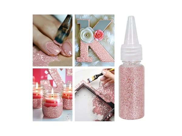 Rosa glitter til utkledning og pynt, 10 g