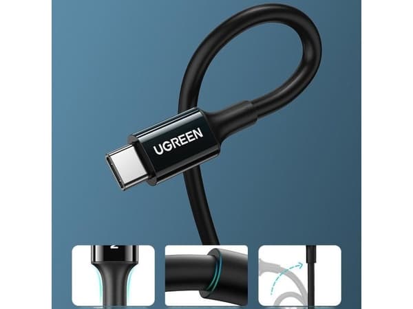 Ugreen USB-C - USB-C 1 m vit kabel (6957303865512)