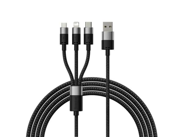 Baseus SUP0002696, 1,2 m, USB A, USB C/Micro USB-A/Lightning, USB 3.2 Gen 1 (3.1 Gen 1), Sort
