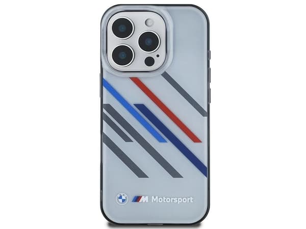 BMW Motosport IML random stripes iPhone 16 Pro Max-etui - grå