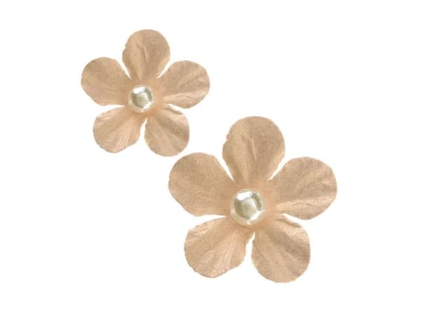 Beige pärlblommor, 40 st