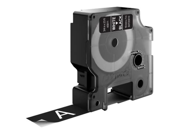 DYMO® D1 tape 19 mm, hvid/sort