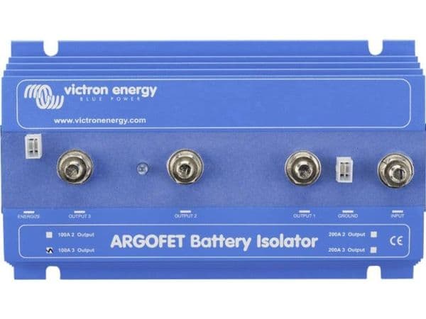 Batteriisolator Argofet 100-3, tre batterier, max laddström 100A