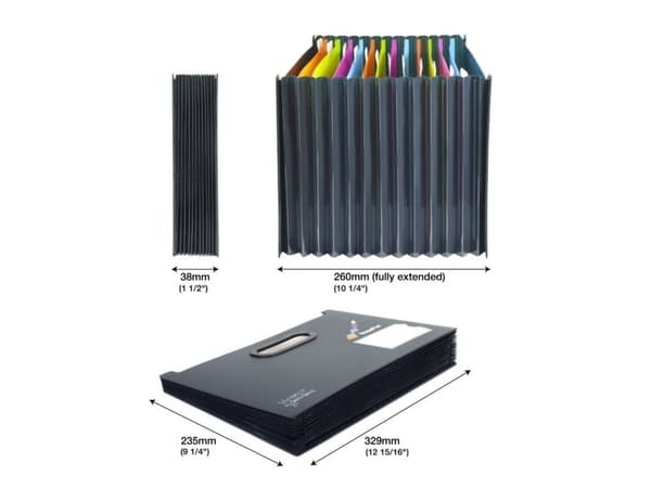 RAPESCO® A4 13-roms sort ekspanderende fil