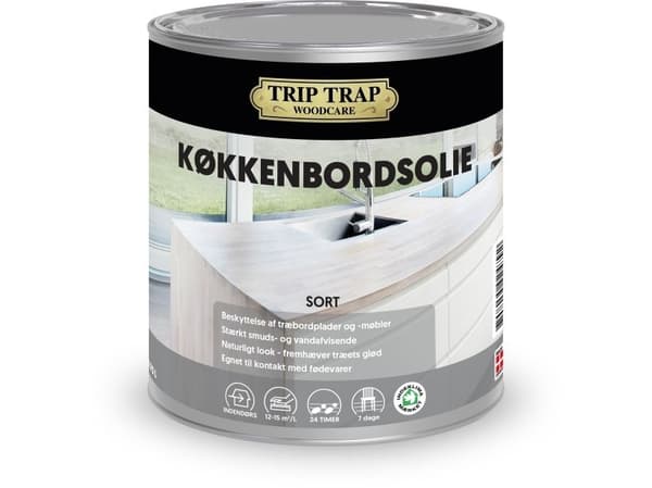Køkkenbordolie, sort