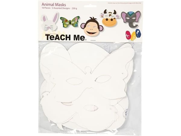 Dyre-tema papirmasker, 16-pk
