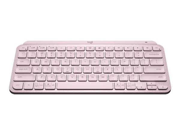 Logitech MX Keys Mini, Mini, RF Wireless + Bluetooth, Näppäimen saksikytkin, QWERTY, Vaaleanpunainen