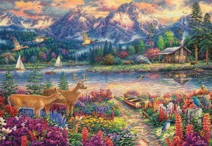 Puslespill 1500 brikker Spring mountain majestet