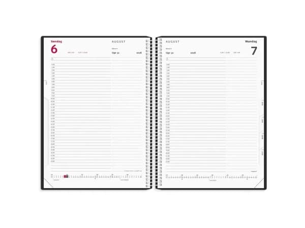 Tidkalender svart PP-plast 2028