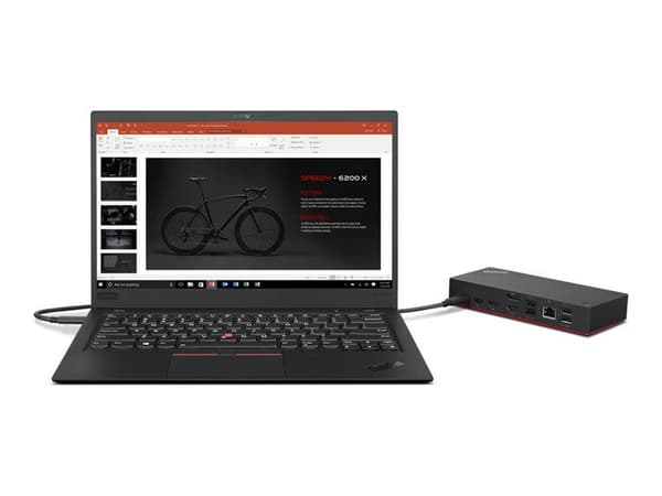 Lenovo ThinkPad Universal USB-C Dock - Dockingstasjon - USB-C - HDMI, 2 x DP - GigE - 90 Watt - Sort