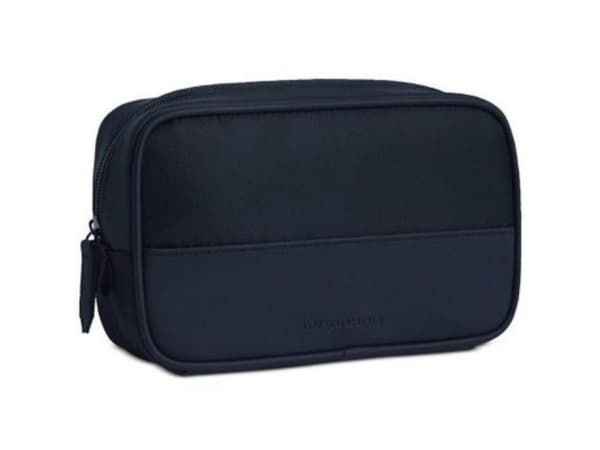 Burberry Textile Makeup Bag In Dark Blue