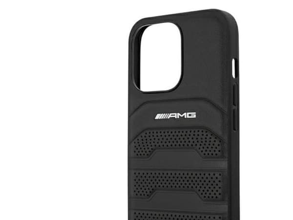 AMG lærpregede linje-deksel til iPhone 13 Pro / iPhone 13 - svart