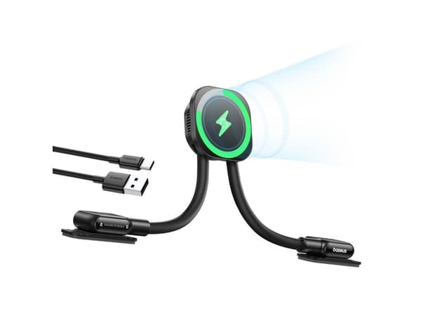 TelForceOne Baseus PrimeTrip C03sPro magneettinen pidike, jossa on langaton lataustarra musta