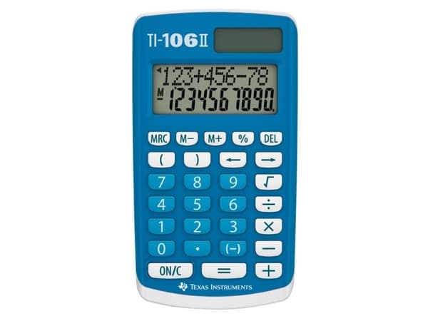 Kalkylator Texas TI-106 II, dubbel display, blå