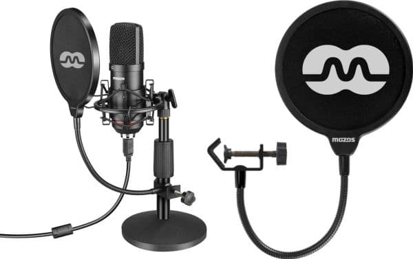 Mozos USB gamer-mikrofon MKIT-900PRO + popfilter PS-1