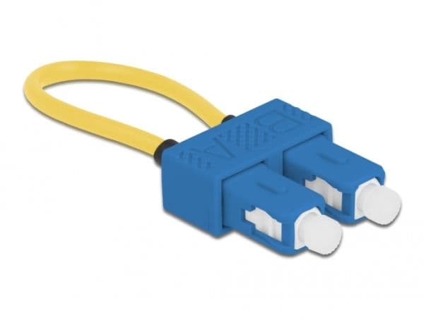 Delock - Loopback-sovitin - SC/UPC enkelttilstand (han) - 3 mm - fiberoptik - duplex - 9 / 125 micron - blå, gul