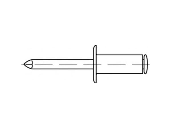 TOOLCRAFT blindnitar 4,8 mm rostfritt stål 500 st