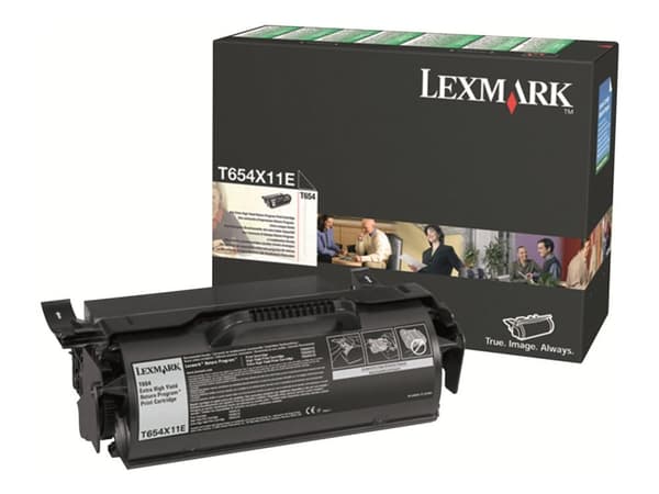 Lexmark T654 Extra High Yield Return Program Print Cartridge, Musta