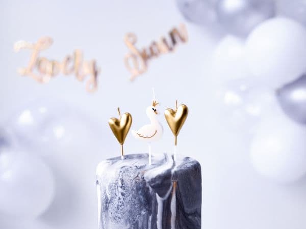 PartyDeco SCS-12, Stearinlys, Gull, Hvit, 6 stykker
