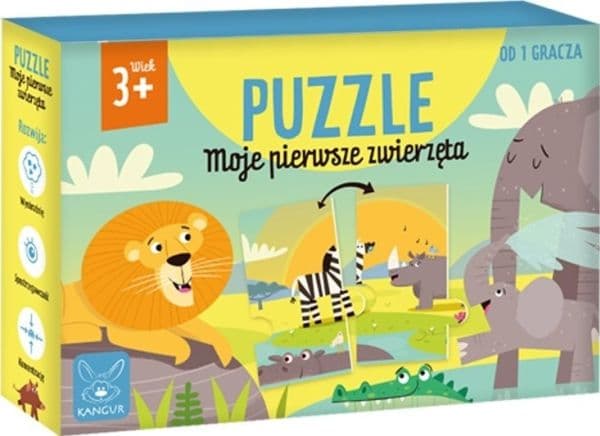 Puslespill 12 brikker. Mine første dyr kenguru