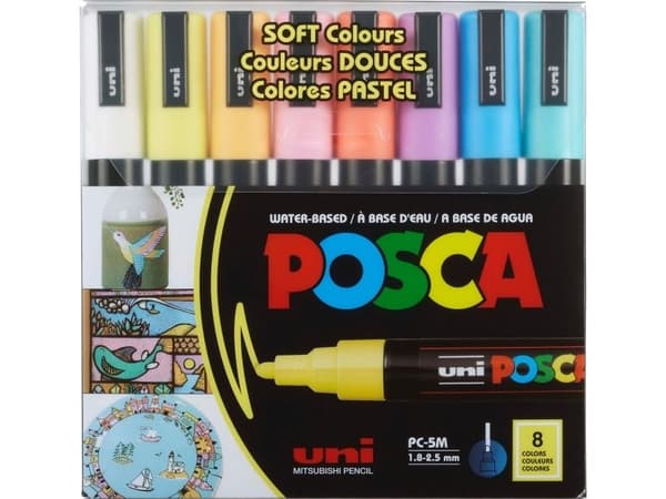 POSCA-merkintäsarja Soft Colours, PC-5M 8 ass.