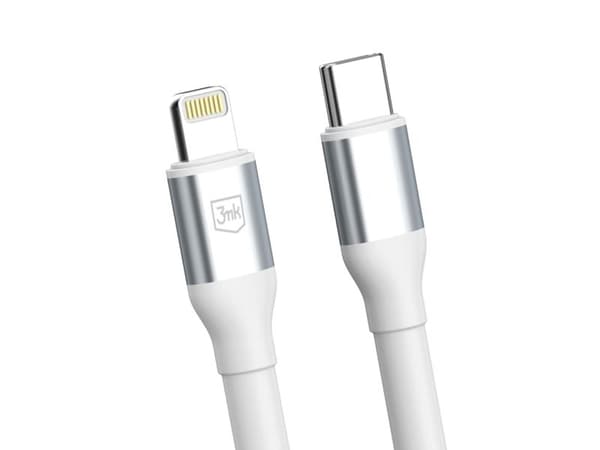 3MK USB-C - Lightning USB-kabel 3m Vit