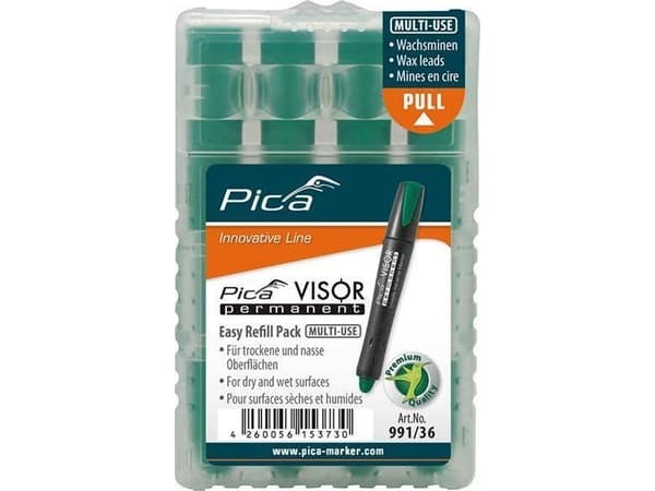 Pica VISOR permanent reservedeler mine-set grønn