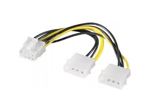 M-CAB - Strømadapter - 4-pin intern strøm (hann) til 8-pins PCIe-strøm (hann)