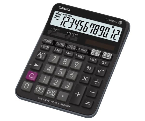 Casio DJ-120D Plus - Skrivbordskalkylator - 12 siffror - batteri, solcellspanel