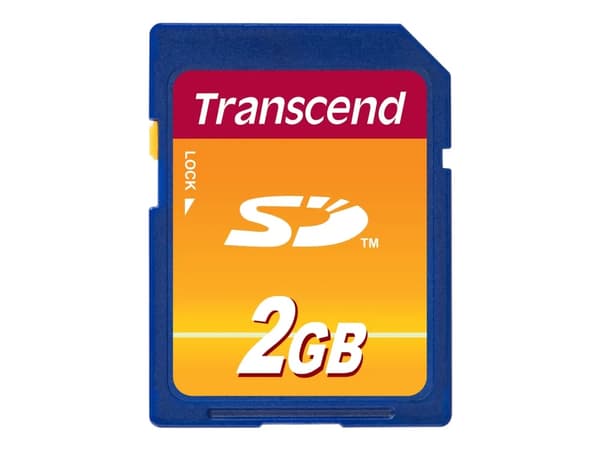 Transcend TS2GSDC, 2 GB, SD, MLC, 20 MB/s, 13 MB/s, Musta