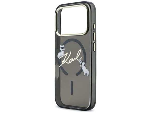 Karl Lagerfeld IML Choupettes Karl Script Logo MagSafe Case for iPhone 17 Pro Max - Black