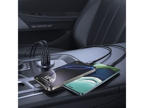 Baseus GoTrip USB-C / USB-A 30W autolaturi - musta